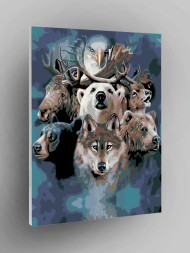 Raqamlar bo'yicha rasm "Qo'rqinchi hayvonlar"