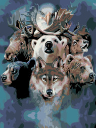 Raqamlar bo'yicha rasm "Qo'rqinchi hayvonlar"