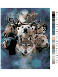 Raqamlar bo'yicha rasm "Qo'rqinchi hayvonlar"