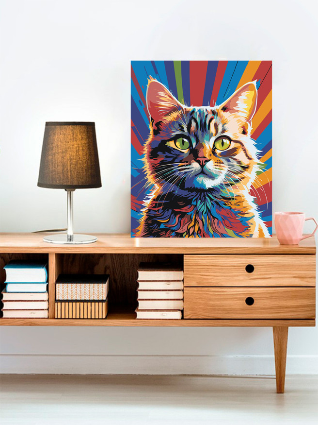 Картина по номерам &amp;quot;Красочный кот&amp;quot;