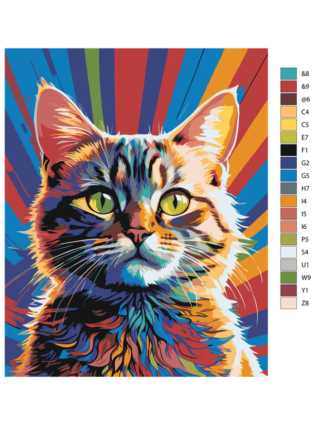 Картина по номерам &amp;quot;Красочный кот&amp;quot;