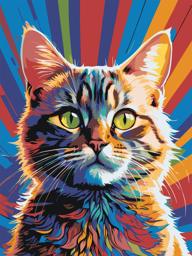 Картина по номерам &amp;quot;Красочный кот&amp;quot;