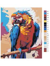 Raqamlar bo&#039;yicha rasm &quot;Ko&#039;p rangli to&#039;tiqush&quot;