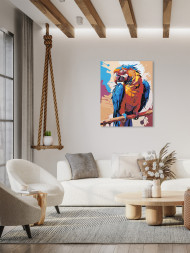 Raqamlar bo&#039;yicha rasm &quot;Ko&#039;p rangli to&#039;tiqush&quot;