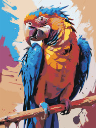 Raqamlar bo&#039;yicha rasm &quot;Ko&#039;p rangli to&#039;tiqush&quot;