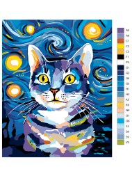 Картина по номерам &amp;quot;Котик Ван Гога&amp;quot;
