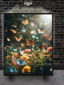 Постер на холсте &amp;quot;Полет бабочек над цветами&amp;quot;