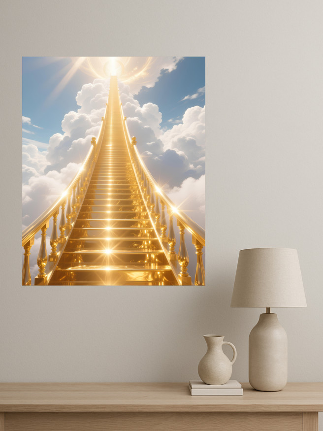 Постер на холсте &amp;quot;Золотая лестница в небеса&amp;quot;