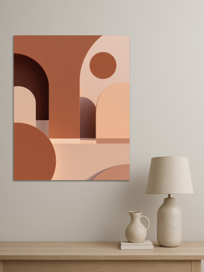 Постер на холсте &amp;quot;Арки и круги в терракоте&amp;quot;