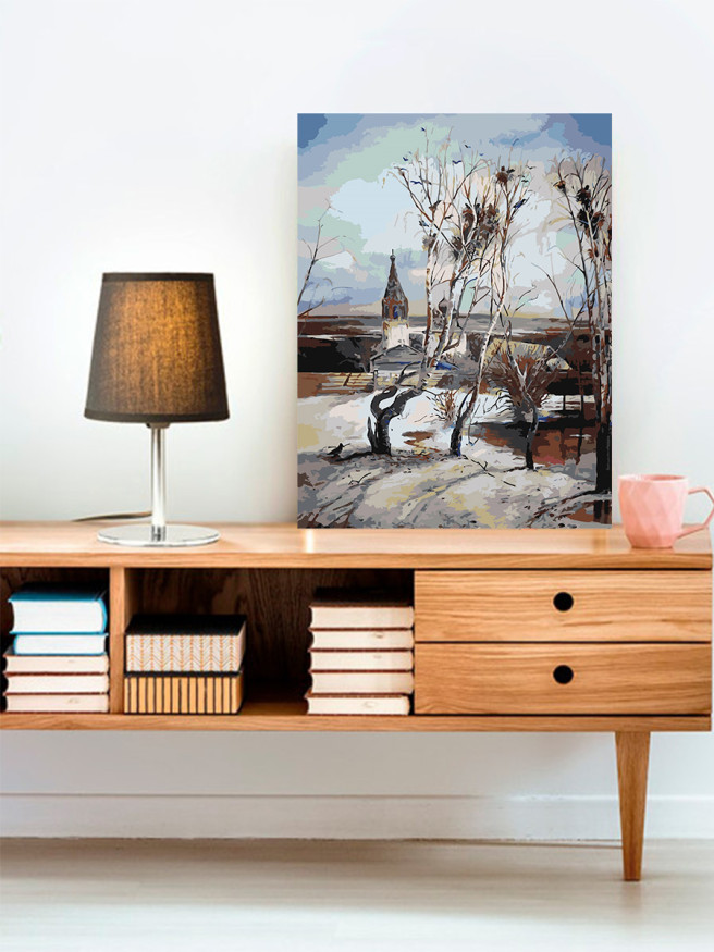 Raqamlar bo&amp;#039;yicha rasm &amp;quot;Aleksey Savrasov - Qal&amp;#039;a qushlar yetib keldilar&amp;quot;