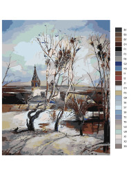 Raqamlar bo'yicha rasm "Aleksey Savrasov - Qal'a qushlar yetib keldilar"