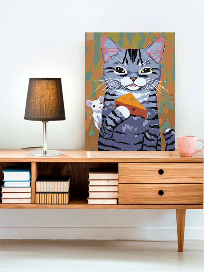 Raqamlar bo&amp;#039;yicha rasm &amp;quot;Pishloq va sichqon bilan mushuk&amp;quot;