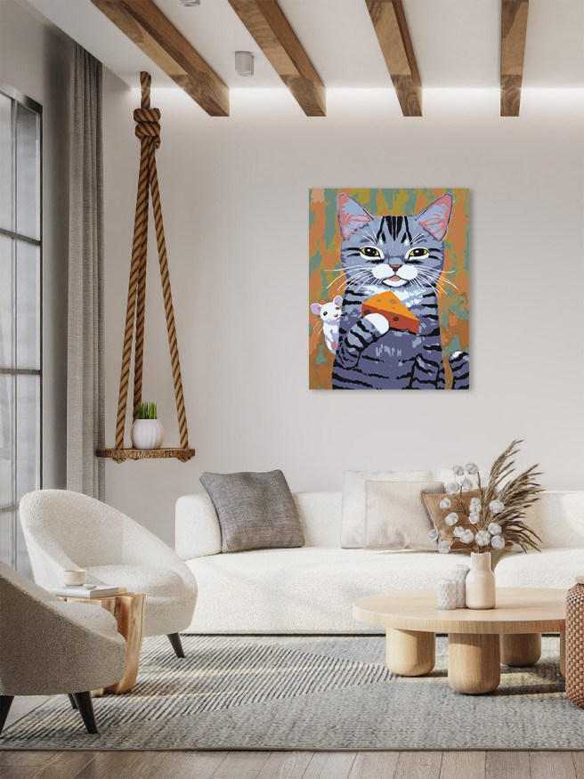 Raqamlar bo&amp;#039;yicha rasm &amp;quot;Pishloq va sichqon bilan mushuk&amp;quot;