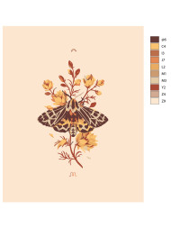 Картина по номерам "Бабочка на цветке"