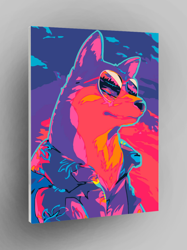 Fluorescent raqamlar bo&amp;#039;yicha rasm &amp;quot;Neon kuchuk&amp;quot;