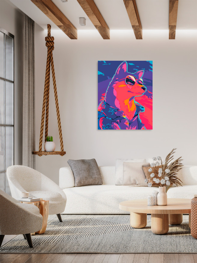 Fluorescent raqamlar bo&amp;#039;yicha rasm &amp;quot;Neon kuchuk&amp;quot;