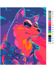 Fluorescent raqamlar bo&#039;yicha rasm &quot;Neon kuchuk&quot;