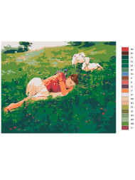 Картина по номерам &amp;quot;Девушка на лугу&amp;quot;