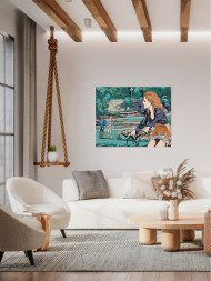 Картина по номерам &amp;quot;Девушка на велосипеде&amp;quot;