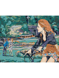 Картина по номерам &amp;quot;Девушка на велосипеде&amp;quot;