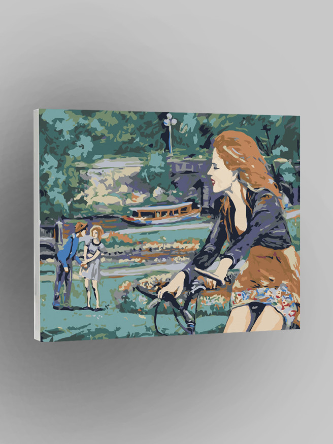 Картина по номерам &amp;quot;Девушка на велосипеде&amp;quot;