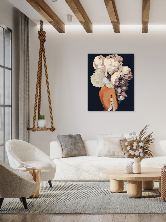 Картина по номерам &amp;quot;Девушка с цветами&amp;quot;