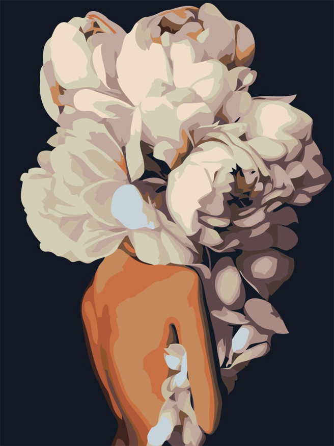 Картина по номерам &amp;quot;Девушка с цветами&amp;quot;