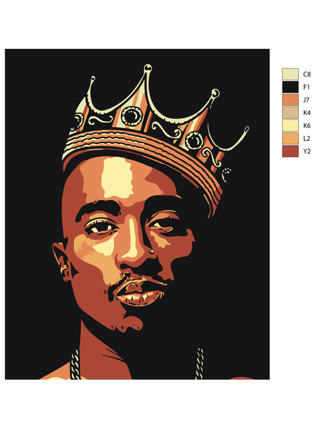 Raqamlar bo&amp;#039;yicha rasm &amp;quot;Toj kiygan yigit&amp;quot;