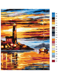 Raqamlar bo'yicha rasm "Dengiz bo'yidagi qal'a"