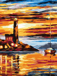 Raqamlar bo'yicha rasm "Dengiz bo'yidagi qal'a"