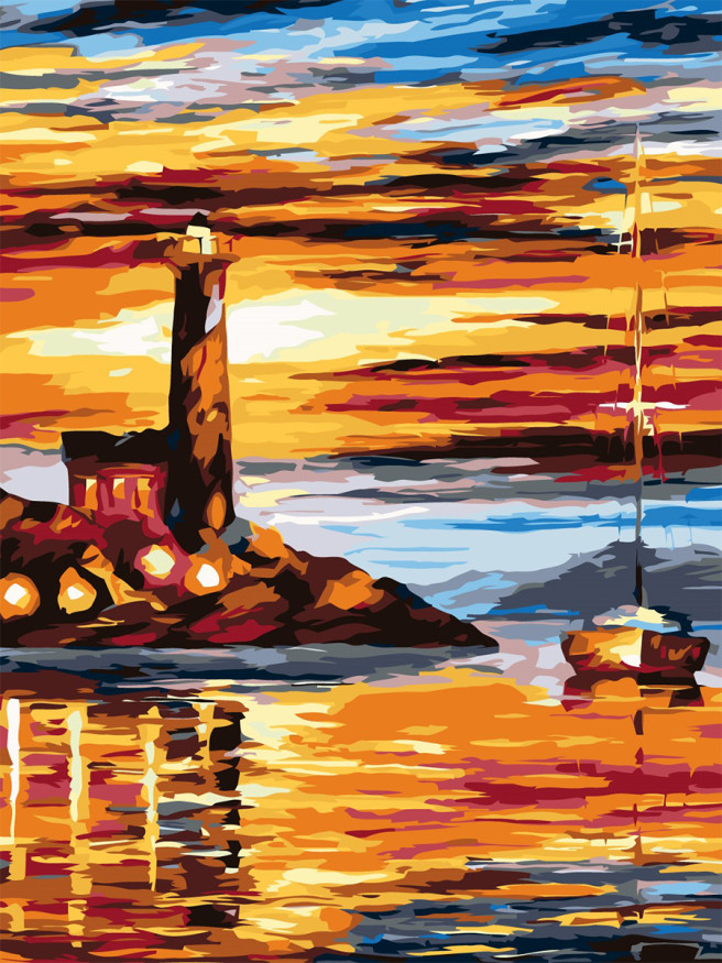 Raqamlar bo&amp;#039;yicha rasm &amp;quot;Dengiz bo&amp;#039;yidagi qal&amp;#039;a&amp;quot;