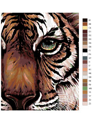 Raqamlar bo&#039;yicha rasm &quot;Yashil ko&#039;zli yo&#039;lbars&quot;