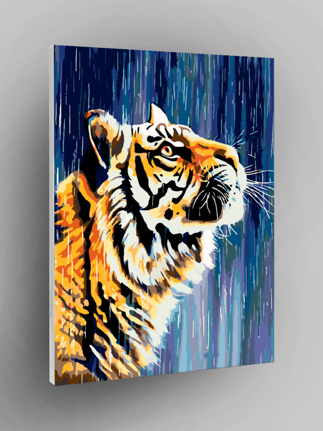 Картина по номерам &amp;quot;Тигр под дождем&amp;quot;