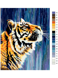 Raqamlar bo&#039;yicha rasm &quot;Yomg;ir ostidagi yo&#039;lbars&quot;