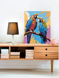 Raqamlar bo&#039;yicha rasm &quot;Bir juft to&#039;tiqush shoxda&quot;