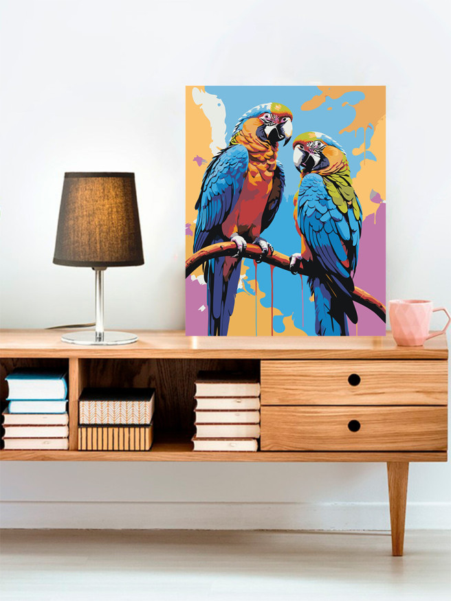 Raqamlar bo&amp;#039;yicha rasm &amp;quot;Bir juft to&amp;#039;tiqush shoxda&amp;quot;