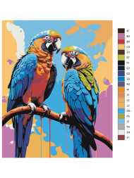 Raqamlar bo&#039;yicha rasm &quot;Bir juft to&#039;tiqush shoxda&quot;