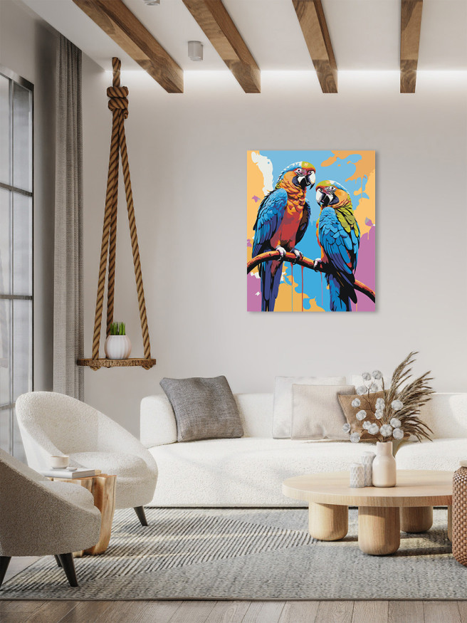 Raqamlar bo&amp;#039;yicha rasm &amp;quot;Bir juft to&amp;#039;tiqush shoxda&amp;quot;