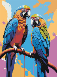 Raqamlar bo&#039;yicha rasm &quot;Bir juft to&#039;tiqush shoxda&quot;