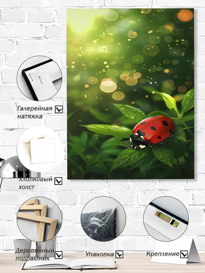 Постер на холсте &amp;quot;Божья коровка&amp;quot;