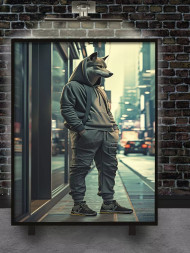 Постер на холсте &amp;quot;Городской волк в худи&amp;quot;