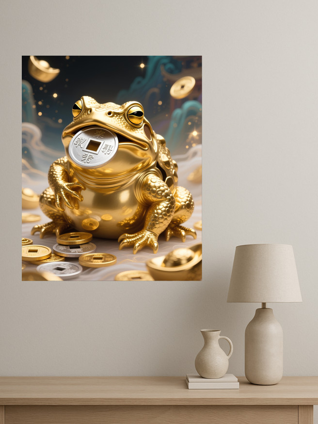 Постер на холсте &amp;quot;Золотая денежная жаба&amp;quot;
