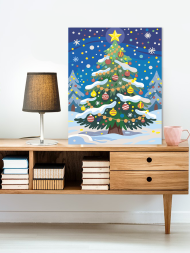 Raqamlar bo‘yicha rasm &quot;Yulduzlar ostidagi Yangi yil archasi&quot;