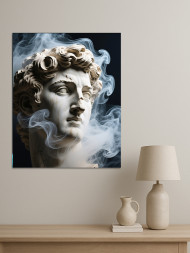 Holstga bosilgan poster "Tutun ichidagi antik byust"