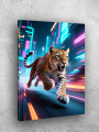 Holstga bosilgan poster &amp;quot;Neon shahardagi leopard&amp;quot;
