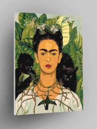Raqamlar bo'yicha rasm "Frida Kahlo - Tikanli marjon va kolibri bilan avtoportret"