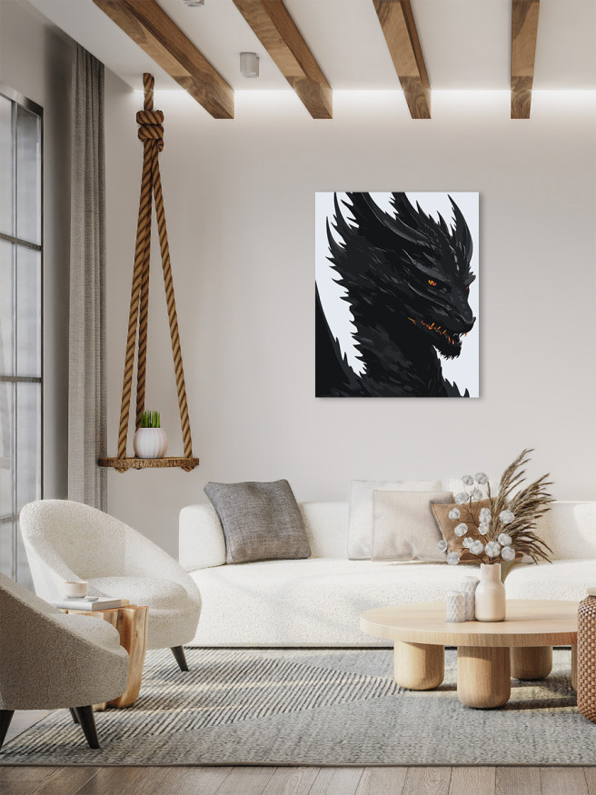 Картина по номерам &amp;quot;Чёрный дракон&amp;quot;