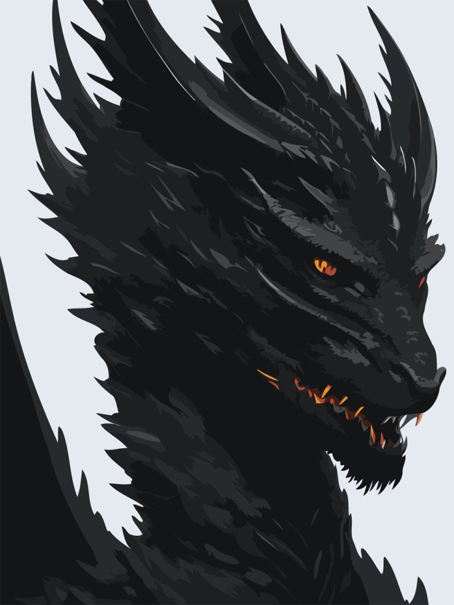 Картина по номерам &amp;quot;Чёрный дракон&amp;quot;