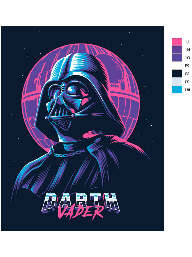 Fluorescent raqamlar bo&amp;#039;yicha rasm &amp;quot;Neon Dart Veyder&amp;quot;