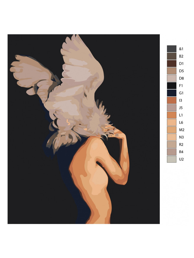 Raqamlar bo&amp;#039;yicha rasm &amp;quot;Tuklar bilan qiz&amp;quot;